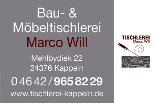 Anzeige Bau-& Möbeltischlerei , Marco Will