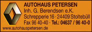 Anzeige Autohaus Petersen Inh. G. Berendsen e.K.