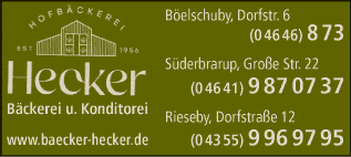 Anzeige Hofbäckerei Hecker e.K.