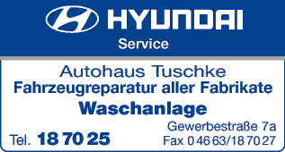 Anzeige Autohaus Tuschke Reparatur u. Abschleppdienst