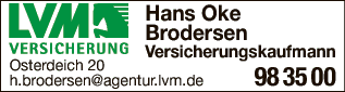 Anzeige LVM-Versicherung Hans-Oke Brodersen