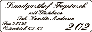 Anzeige Hotel Fegetasch Inh. Familie Andresen