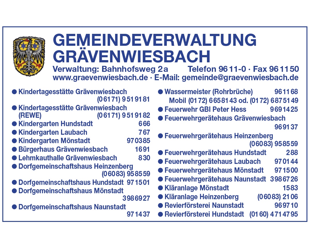 Kundenbild groß 1 Gemeindeverwaltung Grävenwiesbach
