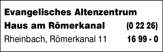 Evangelisches Altenzentrum Haus Am Romerkanal In Rheinbach In