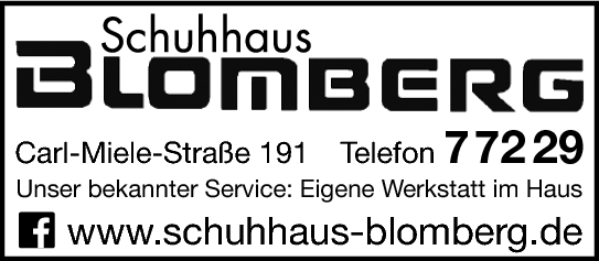Anzeige Blomberg GmbH Schuhhaus