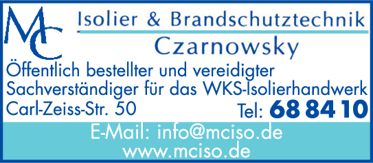Anzeige Czarnowsky Martin Isoliertechnik GmbH & Co. KG