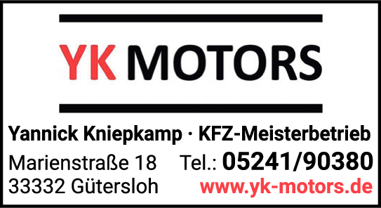 Anzeige YK Motors Yannick Kniepkamp Autohaus