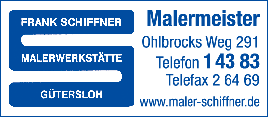 Anzeige Schiffner Frank Malerbetrieb