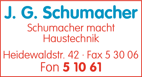 Anzeige Schumacher J. G. Sanitär-Heizung-Klima