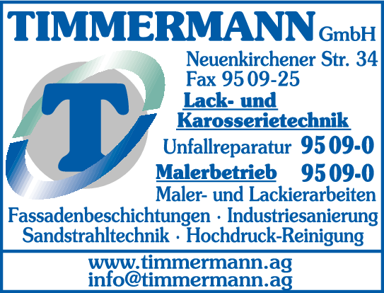 Anzeige Timmermann GmbH Autolackierungen