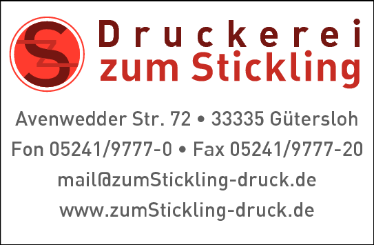 Anzeige zum Stickling GmbH Druckerei
