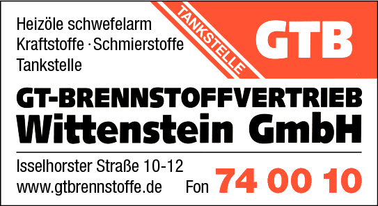 Anzeige GT-Brennstoffvertrieb Wittenstein GmbH