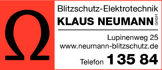 Anzeige Neumann Klaus Blitzschutz/Elektrotechnik GmbH