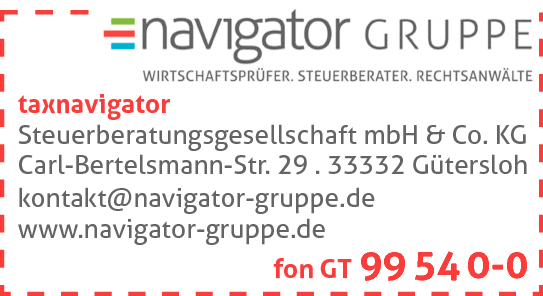 Anzeige Taxnavigator Steuerberatungsgesellschaft GmbH & Co. KG