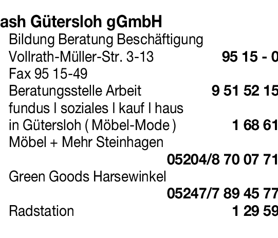 Anzeige ASH Gütersloh gGmbH