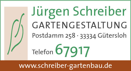 Anzeige Schreiber Jürgen Gartengestaltung