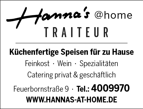 Anzeige Hanna's @ home
