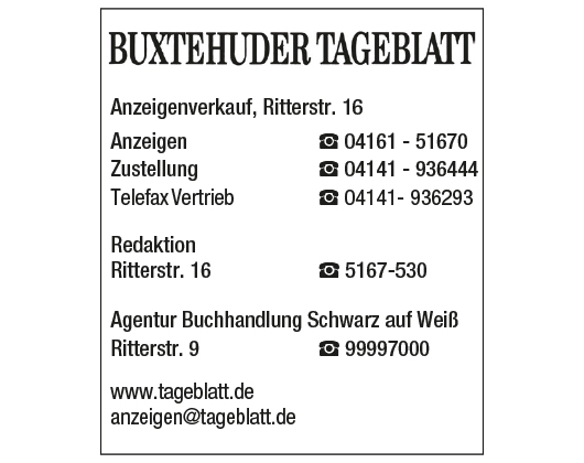 Kundenbild groß 1 Buxtehuder Tageblatt Anzeigen / Zustellung