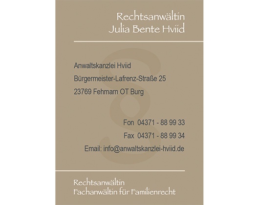 Kundenbild groß 2 Hviid Julia Bente Rechtsanwältin u. Fachanwältin f. Familienrecht