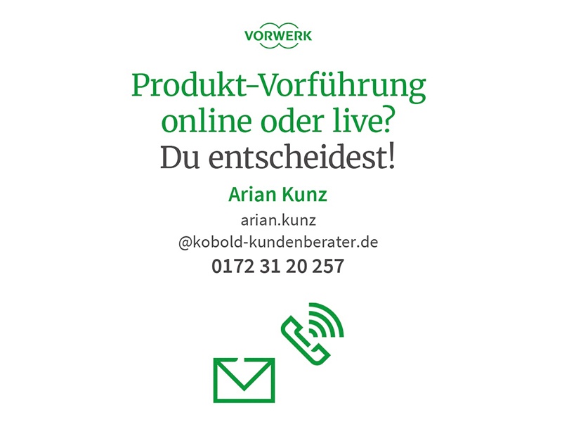Kundenbild klein 3 Vorwerk Kundenberater Arian Kunz
