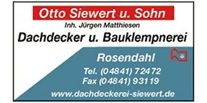 Kundenlogo von Otto Siewert u. Sohn Inh. Jürgen Matthiesen Dachdecker und Bauklempnerei