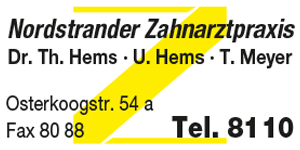 Kundenlogo von Nordstrander Zahnarztpraxis Th. Hems,  U.Hems, T. Meyer