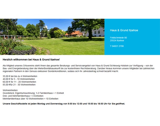 Haus Wohnungs Und Grundeigentumerverein In Itzehoe In Das