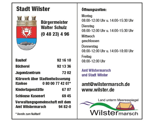 Kundenbild groß 1 Stadt Wilster Bürgermeister Walter Schulz