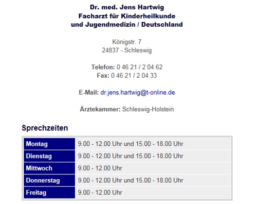 Kundenbild groß 1 Hartwig Jens Dr.med. Kinder- und Jugendarzt