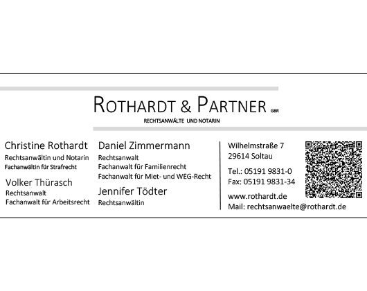 Kundenbild groß 1 Rothardt & Partner GbR-Ch. Rothardt, v. Thürasch, J. Tödter, D. Zimmermann Rechtsanwälte & Notarin