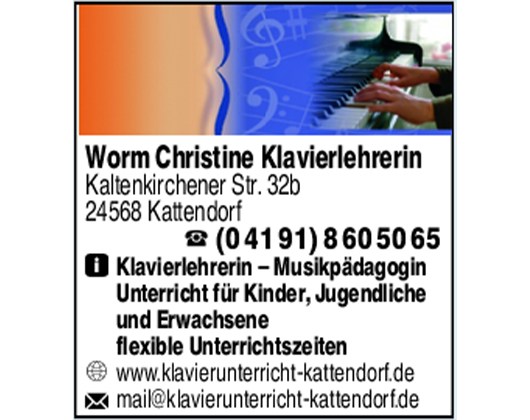 Kundenbild groß 2 Worm Christine Klavierlehrerin u2013 Musikpädagogin