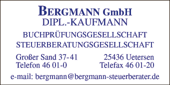 Anzeige Bergmann GmbH Dipl.-Kaufmann Steuerberatung