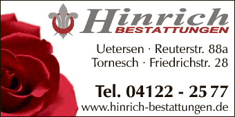 Anzeige Hermann Hinrich Beerdigungs-Institut GmbH
