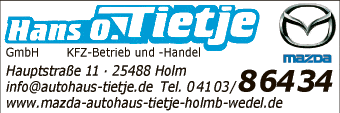 Anzeige Hans O. Tietje GmbH Mazda-Vertragshändler