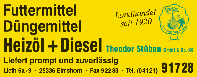 Anzeige Theodor Stüben GmbH & Co. KG MischfutterBetr. Kohlen