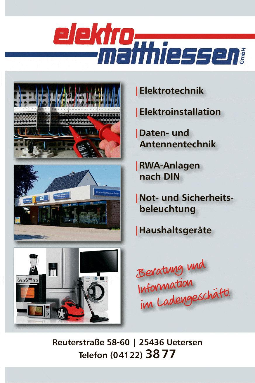 Anzeige Matthiessen-Elektro GmbH Elektro