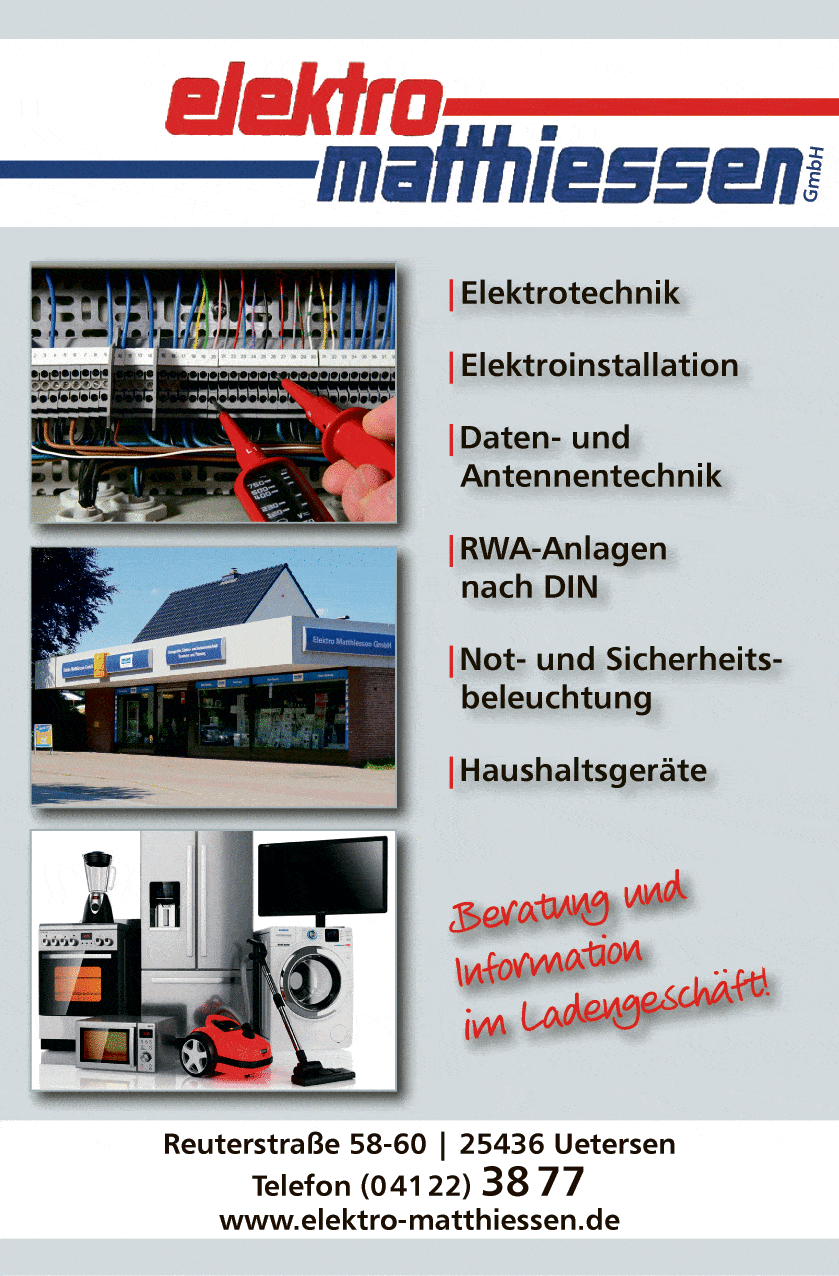 Anzeige Matthiessen-Elektro GmbH Elektro