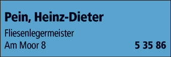 Anzeige Pein H.Dieter Fliesenlegermeister