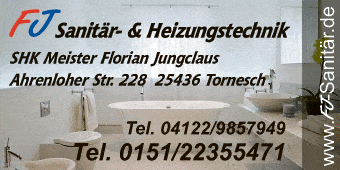 Anzeige FJ Sanitär- &Heizungstechnik-SHK Meister Florian Jungclaus