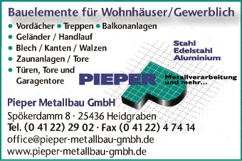Anzeige Pieper Metallbau GmbH
