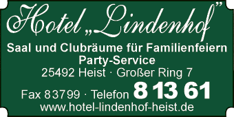 Anzeige Hotel Lindenhof Heist