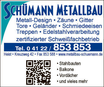 Anzeige Schümann Metallbau Metallschlosserei