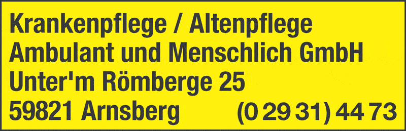 Kundenbild groß 1 Ambulant & Menschlich GmbH Arnsberg