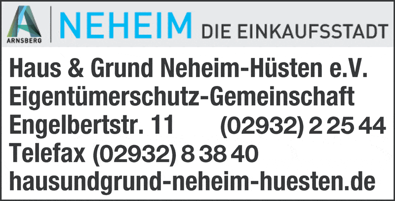 Kundenbild klein 2 Haus & Grund Neheim-Hüsten e.V.