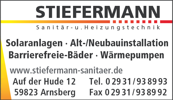 Kundenbild groß 1 Stiefermann A. Sanitär- und Heizungstechnik