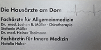 Kundenlogo Die Hausärzte am Dom - Dr. Jochen Müller, Stefanie Müller , Natalia Huber u. Maria Schlummer