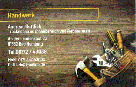 Kundenlogo von HANDWERK Inh. Andreas Gottlieb,  Klein-Reparaturen,  Auftragsarbeiten vieler Art Kundenlogo von HANDWERK Inh. Andreas Gottlieb,  Klein-Reparaturen,  Auftragsarbeiten vieler Art