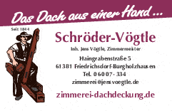 Kundenlogo von Schröder-Vögtle Zimmerei Holzbau Dachdeckungen