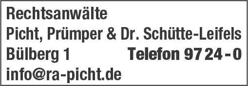 Kundenbild groß 1 Picht, Prümper u. Dr. Schütte-Leifels Rechtsanwälte u. Notare