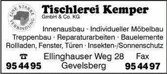 Kundenbild groß 1 Tischlerei Kemper GmbH u. Co. KG